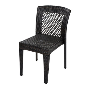 English Elm 7-piece Outdoor Patio Dining Set Acacia Wood Table Six Stackable Rattan Chairs 64274.00_N779P433231B-3