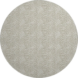 HomeRoots 8 Foot Round Leopard Print Polyester Area Rug Washable Indoor Outdoor Accent 642742