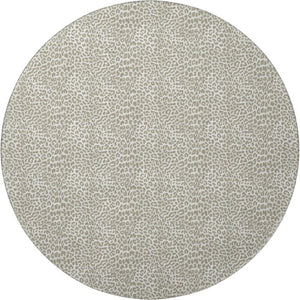 8 Foot Round Leopard Print Polyester Area Rug Washable Indoor Outdoor Accent