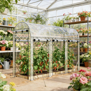English Elm Hoop Tunnel Walk-in Greenhouse with Galvanized Steel Frame and Uv Cover for Gardens T3971P454902