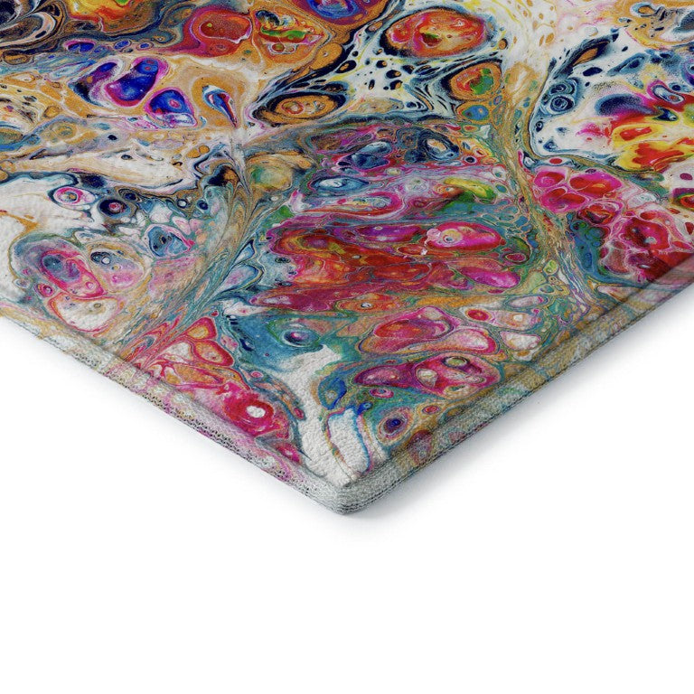 HomeRoots 5 X 8 Abstract Rainbow Polyester Area Rug Washable for Indoor Outdoor Use 642801