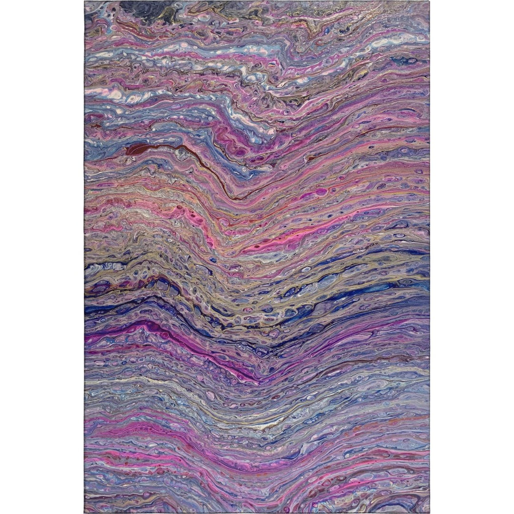 HomeRoots 9' X 12' Vibrant Raspberry & Purple Abstract Washable Area Rug for Indoor/Outdoor Spaces 642816