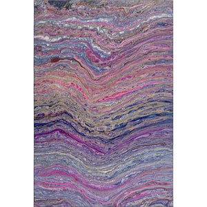 HomeRoots 9' X 12' Vibrant Raspberry & Purple Abstract Washable Area Rug for Indoor/Outdoor Spaces 642816