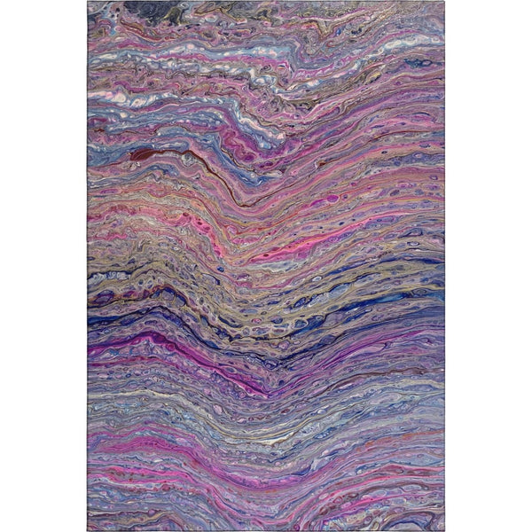 HomeRoots 9' X 12' Vibrant Raspberry & Purple Abstract Washable Area Rug for Indoor/Outdoor Spaces 642816
