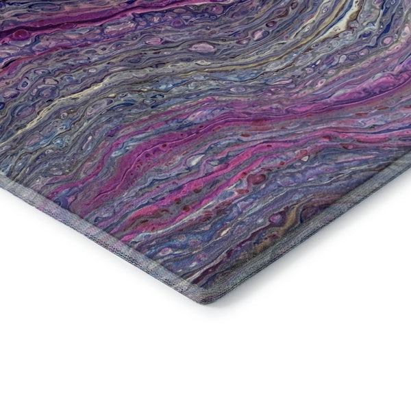 HomeRoots 9' X 12' Vibrant Raspberry & Purple Abstract Washable Area Rug for Indoor/Outdoor Spaces 642816