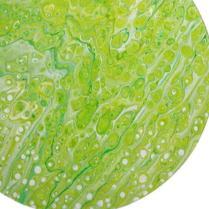 HomeRoots 8' Shamrock Green Round Area Rug - Stylish Abstract Design, Washable & Durable for Indoor/Outdoor Use 642826