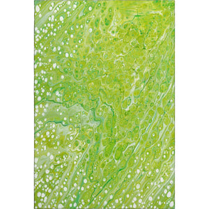 HomeRoots 9' X 12' Shamrock Green & Ivory Abstract Rug - Durable, Washable, Stylish for Indoor & Outdoor Spaces 642828