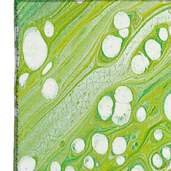 HomeRoots 9' X 12' Shamrock Green & Ivory Abstract Rug - Durable, Washable, Stylish for Indoor & Outdoor Spaces 642828