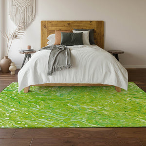 HomeRoots 9' X 12' Shamrock Green & Ivory Abstract Rug - Durable, Washable, Stylish for Indoor & Outdoor Spaces 642828