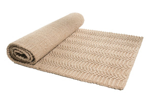 HomeRoots 6' Natural Jute Hand-Woven Area Rug - Unique Abstract Design for Entryways, Kitchens & More! 642835