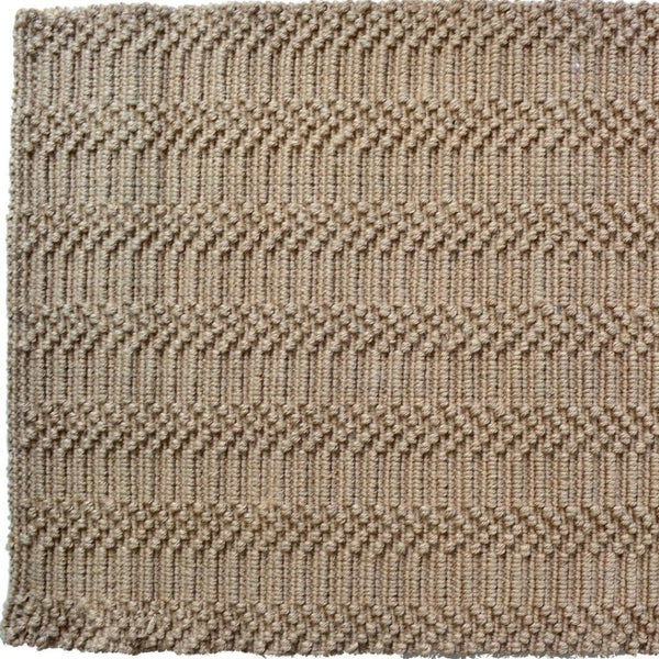 HomeRoots 5' X 7' Hand-Woven Jute Area Rug - Modern Abstract Design, Unique Artisan Craftsmanship & Durability 642836