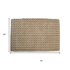 HomeRoots 6' Hand-Woven Natural Jute Area Rug - Modern Geometric Design for Stylish and Cozy Spaces 642838