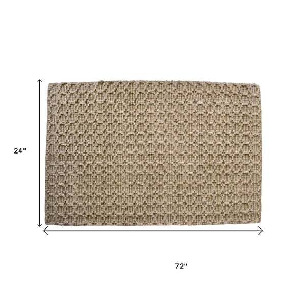 HomeRoots 6' Hand-Woven Natural Jute Area Rug - Modern Geometric Design for Stylish and Cozy Spaces 642838