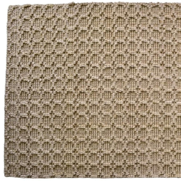 HomeRoots 6' Hand-Woven Natural Jute Area Rug - Modern Geometric Design for Stylish and Cozy Spaces 642838