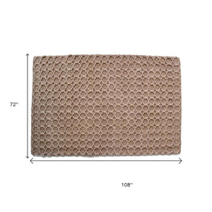 HomeRoots 6' Natural Jute Geometric Area Rug - Hand-Woven, Durable, and Stylish for Modern Living Spaces 642839