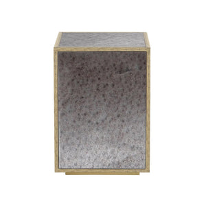 HomeRoots 22" Stunning Silver and Gold Mirrored Glass End Table – Chic, Ready-to-Use Accent for Any Room 642846