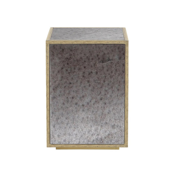 HomeRoots 22" Stunning Silver and Gold Mirrored Glass End Table – Chic, Ready-to-Use Accent for Any Room 642846