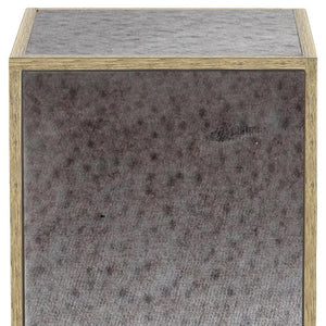 HomeRoots 22" Stunning Silver and Gold Mirrored Glass End Table – Chic, Ready-to-Use Accent for Any Room 642846