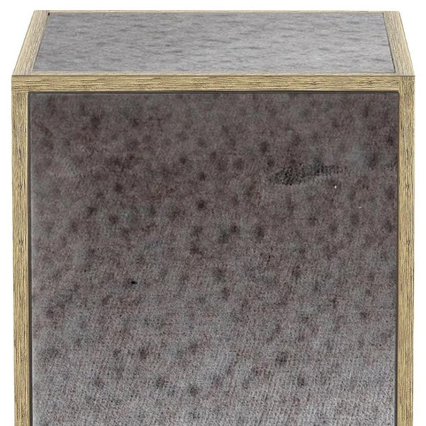 HomeRoots 22" Stunning Silver and Gold Mirrored Glass End Table – Chic, Ready-to-Use Accent for Any Room 642846