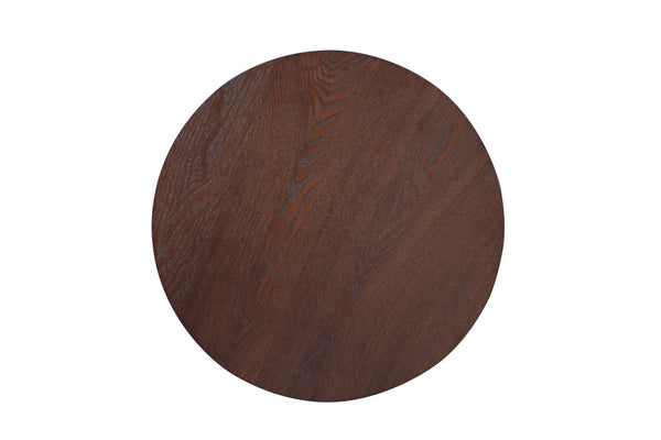 HomeRoots 22" Brown Wood Round Pedestal End Table - Versatile Accent Piece for Modern Living Spaces, Fully Assembled 642847