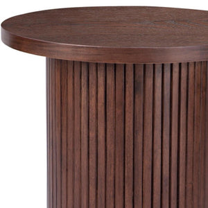 HomeRoots 22" Brown Wood Round Pedestal End Table - Versatile Accent Piece for Modern Living Spaces, Fully Assembled 642847