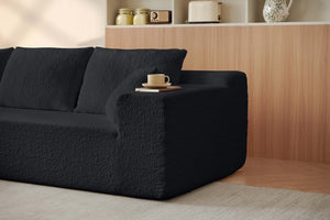 English Elm 104" Cloud Sectional Couch – Modern L-Shape Modular Sofa With Deep Seats & Easy Care Chenille Fabric W1359S00018