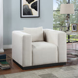 Alfie Beige Linen Textured Fabic Chair 642Beige-C Meridian Furniture