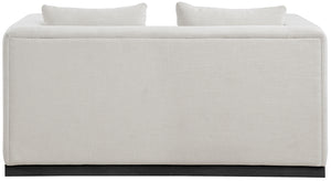 Alfie Beige Linen Textured Fabic Loveseat 642Beige-L Meridian Furniture