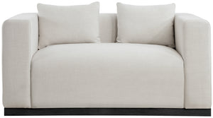 Alfie Beige Linen Textured Fabic Loveseat 642Beige-L Meridian Furniture