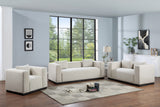 Alfie Beige Linen Textured Fabic Loveseat 642Beige-L Meridian Furniture