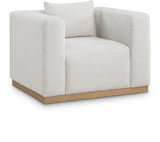 Alfie Cream Linen Textured Fabic Chair 642Cream-C Meridian Furniture