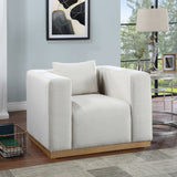 Alfie Cream Linen Textured Fabic Chair 642Cream-C Meridian Furniture