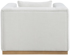 Alfie Cream Linen Textured Fabic Chair 642Cream-C Meridian Furniture