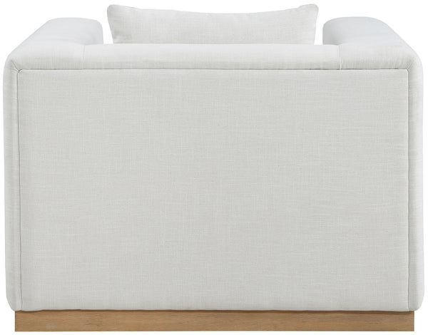 Alfie Cream Linen Textured Fabic Chair 642Cream-C Meridian Furniture