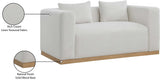 Alfie Cream Linen Textured Fabic Loveseat 642Cream-L Meridian Furniture