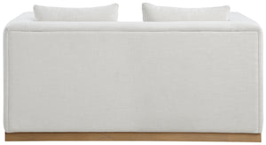 Alfie Cream Linen Textured Fabic Loveseat 642Cream-L Meridian Furniture