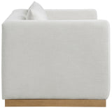 Alfie Cream Linen Textured Fabic Loveseat 642Cream-L Meridian Furniture