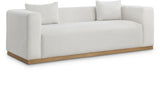 Alfie Cream Linen Textured Fabic Sofa 642Cream-S Meridian Furniture