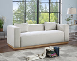 Alfie Cream Linen Textured Fabic Sofa 642Cream-S Meridian Furniture