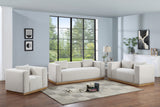 Alfie Cream Linen Textured Fabic Sofa 642Cream-S Meridian Furniture