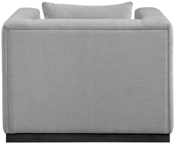 Alfie Grey Linen Textured Fabic Chair 642Grey-C Meridian Furniture