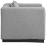 Alfie Grey Linen Textured Fabic Chair 642Grey-C Meridian Furniture