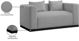 Alfie Grey Linen Textured Fabic Loveseat 642Grey-L Meridian Furniture