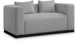 Alfie Grey Linen Textured Fabic Loveseat 642Grey-L Meridian Furniture