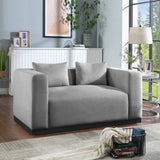 Alfie Grey Linen Textured Fabic Loveseat 642Grey-L Meridian Furniture