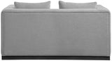 Alfie Grey Linen Textured Fabic Loveseat 642Grey-L Meridian Furniture