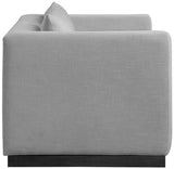 Alfie Grey Linen Textured Fabic Loveseat 642Grey-L Meridian Furniture