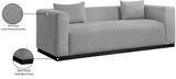 Alfie Grey Linen Textured Fabic Sofa 642Grey-S Meridian Furniture