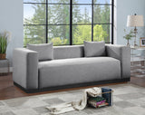 Alfie Grey Linen Textured Fabic Sofa 642Grey-S Meridian Furniture