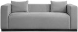 Alfie Grey Linen Textured Fabic Sofa 642Grey-S Meridian Furniture